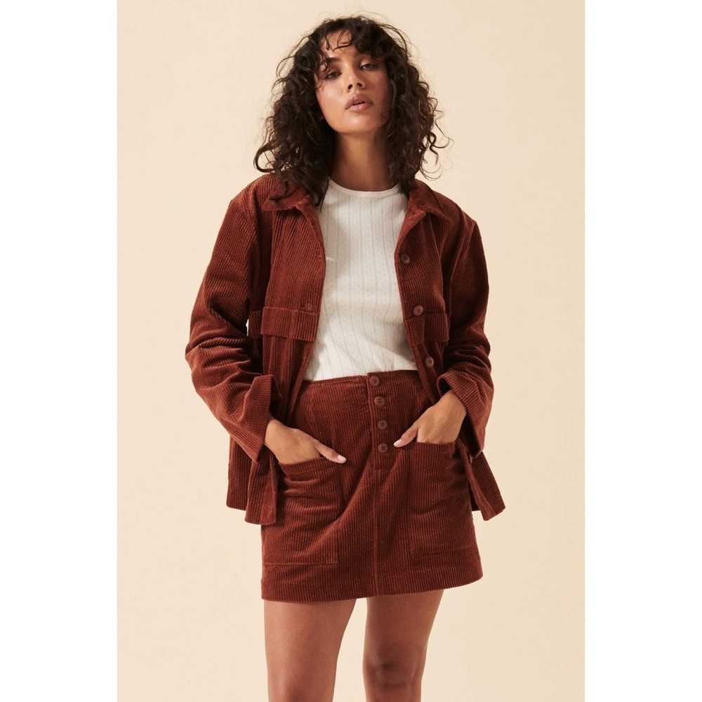Rollas Francoise Cord Mini Skirt